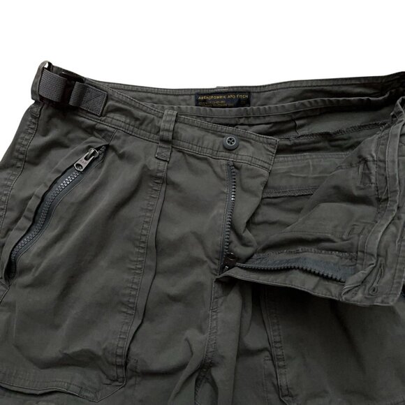 Abercrombie & Fitch Cargo Shorts Mens 33 Military Utility Belted Army Green - Picture 3 of 4